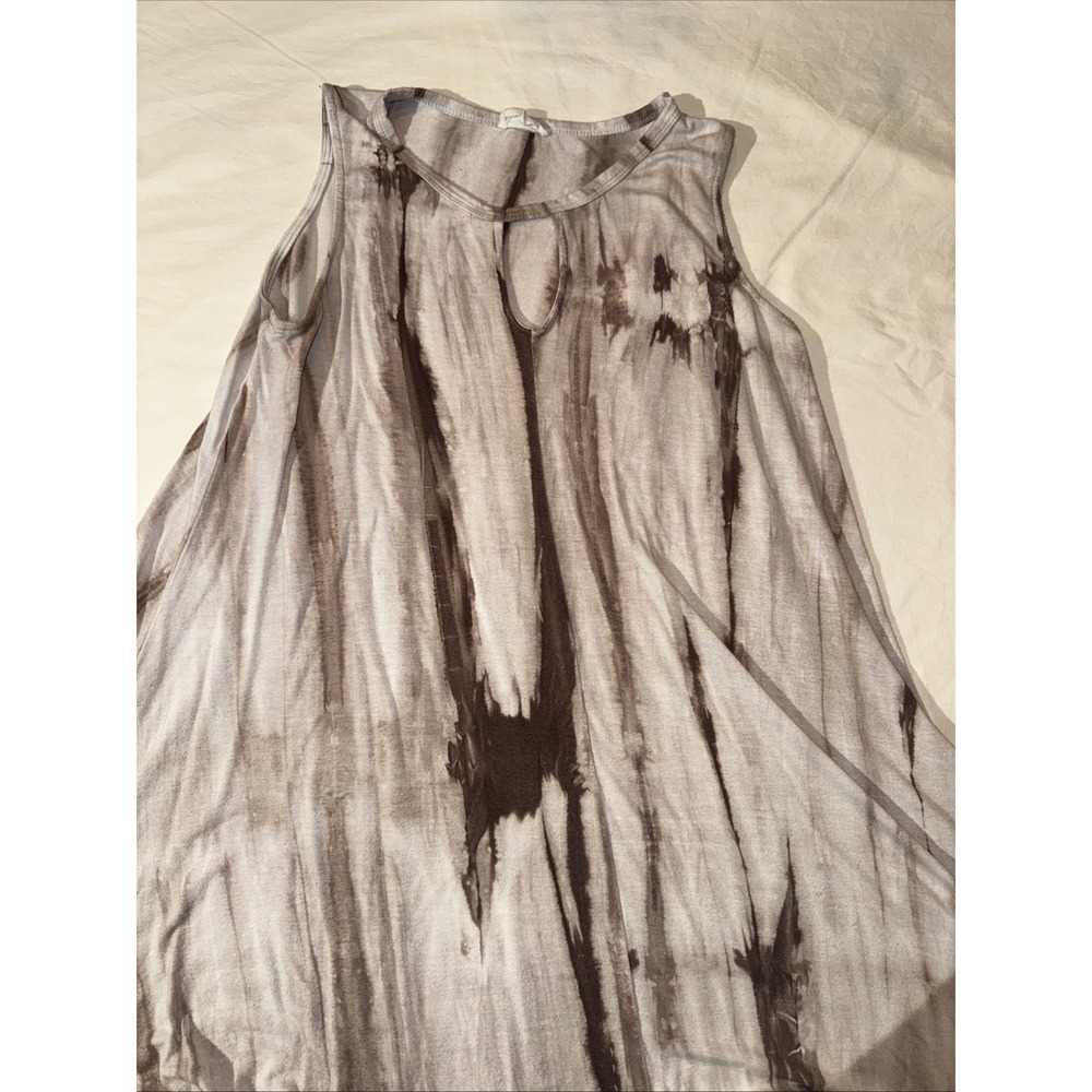 143 Story By Line Up Women's Sleeveless Brown Tie Dye Ruffle Dress Size‎ Small